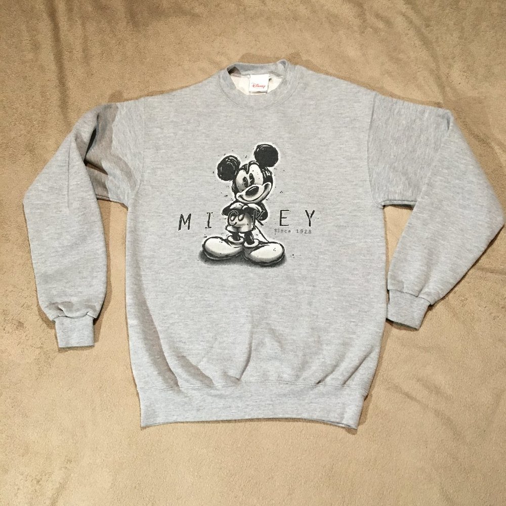 Vintage 90s Mickey Mouse Disney  Sweatshirt Gray Size Small